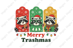 Funny Merry Trashmas Raccoons PNG Product Image 1