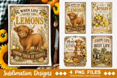 Vintage Farmhouse Kitchen Towel Sublimation PNG Product Image 1