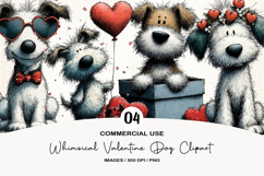 Whimsical Valentine Dog Clipart Product Image 1