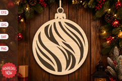 Curved Stripe Christmas Ornament SVG Product Image 1