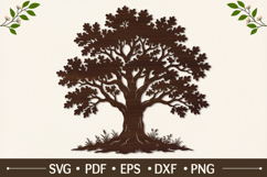 Nature Oak Tree Laser Cut SVG Product Image 1