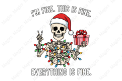 Funny Christmas Skeleton PNG Sublimation Product Image 2