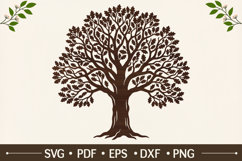English Oak Tree SVG Laser Cut File Product Image 1