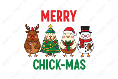 Christmas Chicken Merry Chick-Mas Png Product Image 1