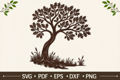 Scenic Oak Tree Laser Cut SVG Product Image 1