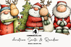 Christmas Santa &amp; Reindeer clipart Product Image 1