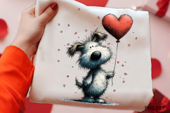 Whimsical Valentine Dog Clipart Product Image 2