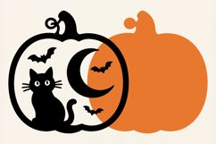 Black Cat Pumpkin Halloween SVG Product Image 2