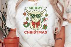 Funny Cow Merry Christmas PNG Product Image 2