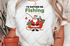 Funny Santa Fishing Christmas PNG Product Image 2