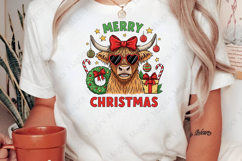 Funny Cow Merry Christmas PNG Product Image 2