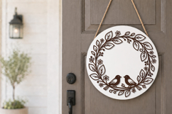 Love Birds Floral Wreath SVG Product Image 2