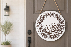 Bird Couple Floral Wreath SVG Product Image 2
