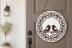 Love Birds Flower Circle SVG Product Image 2