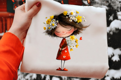 Boys and girls with flowers Clipart Product Image 2