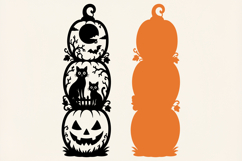 Black Cat Pumpkin Porch Sign SVG Product Image 2