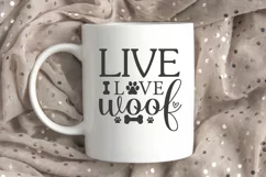 Live Love Woof SVG, Dog Bandana SVG Product Image 1