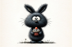 Whimsical Easter Black Cats Clipart Product Image 2