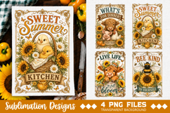 Vintage Farmhouse Kitchen Towel Sublimation PNG Product Image 2
