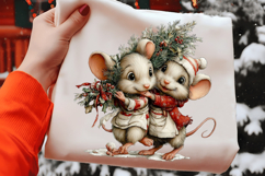Christmas Mouse Couple Clipart Product Image 2