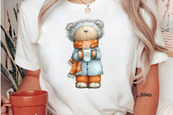 Christmas Teddy Bear Blue Clipart Product Image 2