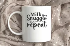 Milk Snuggle Nap Repeat SVG, Funny Baby Quote SVG Product Image 3