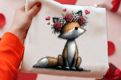Whimsical Valentine Fox Clipart Product Image 2