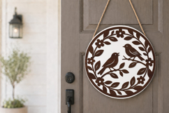 Bird Pair Circle Wreath SVG Product Image 2
