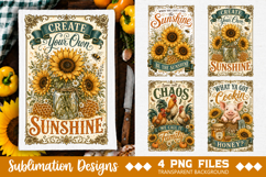 Vintage Farmhouse Kitchen Towel Sublimation PNG Product Image 2