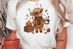 Fall Highland Cow Ghost Halloween Autumn Product Image 2