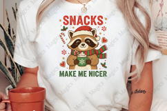Christmas Raccoon Snacks Quote PNG Product Image 2
