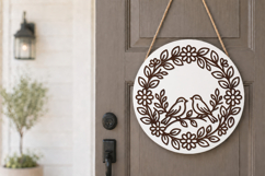 Round Floral Laser Cut Wall Decor Design Product Image 2