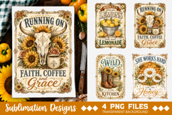 Vintage Farmhouse Kitchen Towel Sublimation PNG Product Image 2