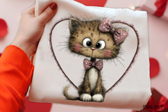 Whimsical Valentine Cute Cat Clipart Product Image 2