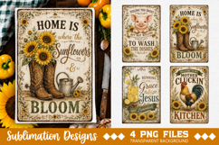Vintage Farmhouse Kitchen Towel Sublimation PNG Product Image 1