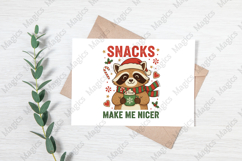 Christmas Raccoon Snacks Quote PNG Product Image 3
