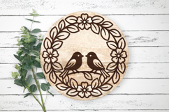 Love Birds Flower Circle SVG Product Image 3