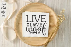 Live Love Woof SVG, Dog Bandana SVG Product Image 3