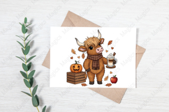 Fall Highland Cow Ghost Halloween Autumn Product Image 3