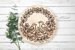 Bird Couple Floral Wreath SVG Product Image 3