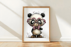 Whimsical Valentine Panda Clipart Product Image 3