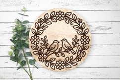Round Floral Laser Cut Wall Decor Design Product Image 3