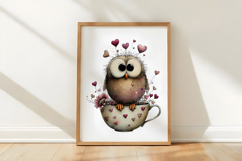 Whimsical Valentine Owl Clipart Product Image 3