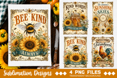 Vintage Farmhouse Kitchen Towel Sublimation PNG Product Image 3