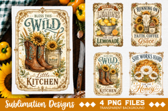 Vintage Farmhouse Kitchen Towel Sublimation PNG Product Image 3