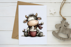Cute Christmas Cows clipart Product Image 3