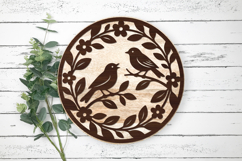 Bird Pair Circle Wreath SVG Product Image 3
