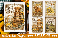 Vintage Farmhouse Kitchen Towel Sublimation PNG Product Image 3