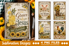 Vintage Farmhouse Kitchen Towel Sublimation PNG Product Image 3