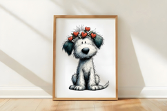 Whimsical Valentine Dog Clipart Product Image 3